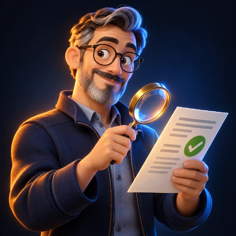 Personaj ilustrat pentru Quality Auditor