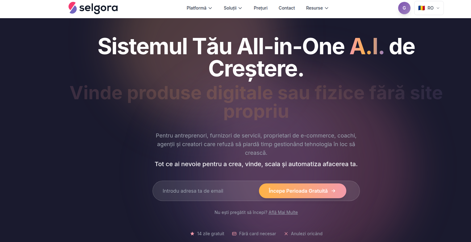 Platforma SaaS Selgora, construită 95% cu AI agentic