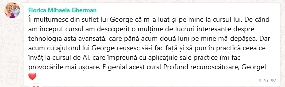 Testimonial Code24, Florica Mihaela Gherman