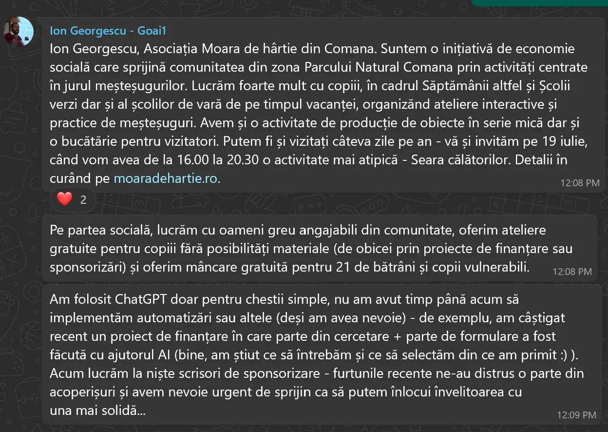 Testimonial Code24, Ion Georgescu - Moara de hartie