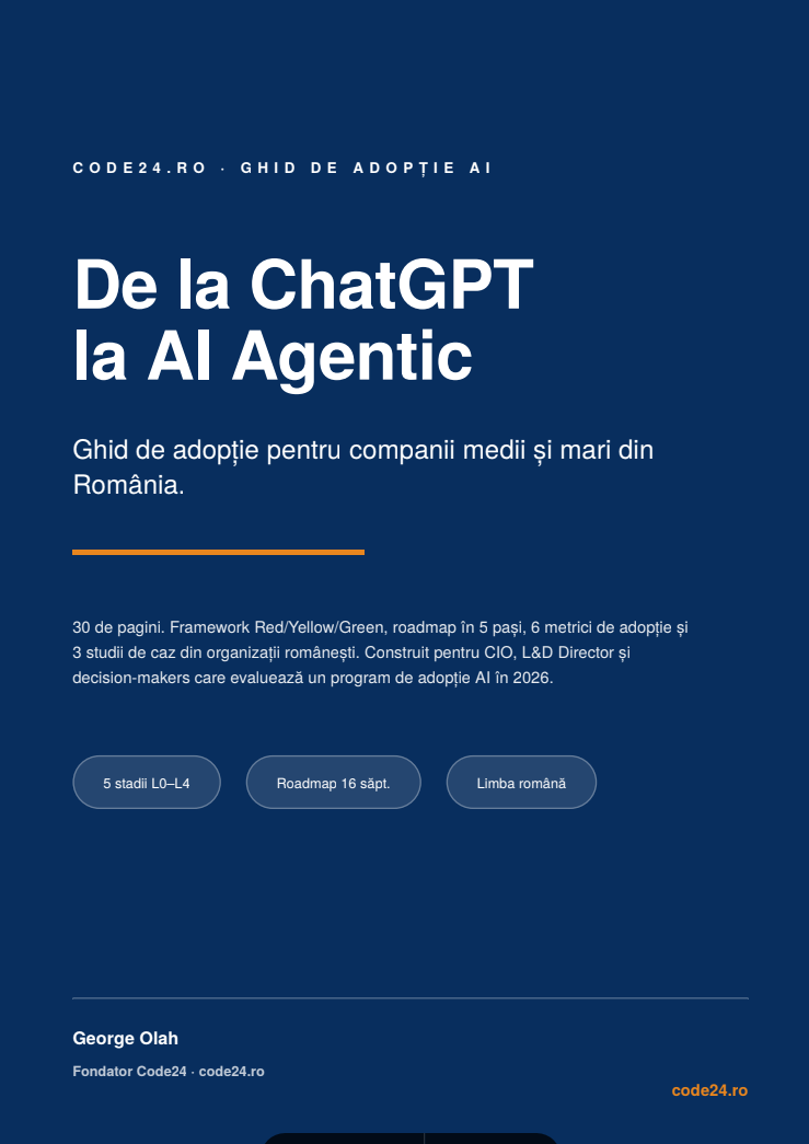 De la ChatGPT la AI Agentic — coperta whitepaper Code24