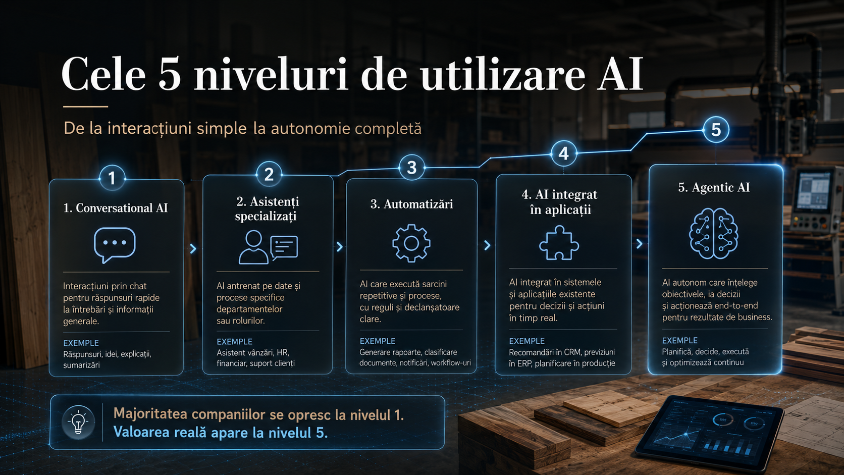 Cele 5 niveluri de utilizare AI
