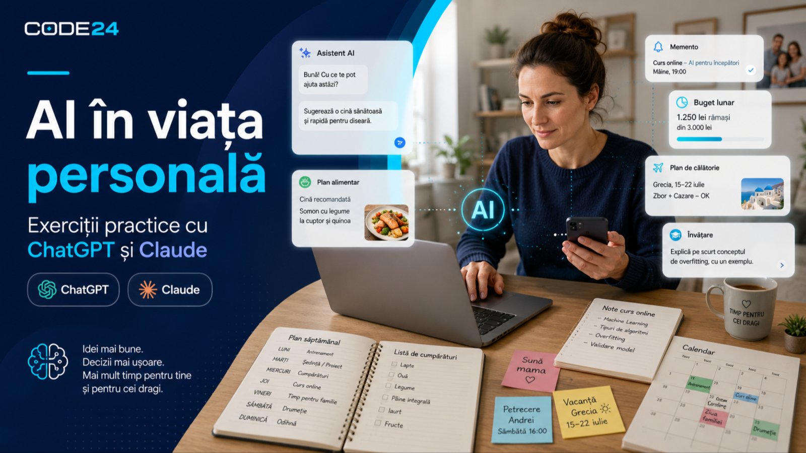 Cum să Folosești AI în Viața Personală: Exerciții Practice cu ChatGPT, Claude, Claude Code și Claude Cowork